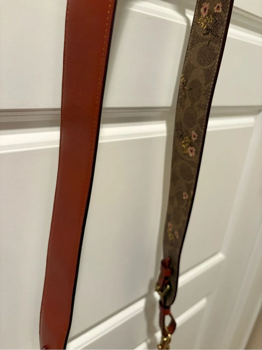 Coach Reversible Leather/Coated Canvas Strap w/ Prairie Print